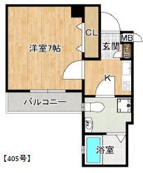 C-ARK神戸西(1K/4階)の間取り写真