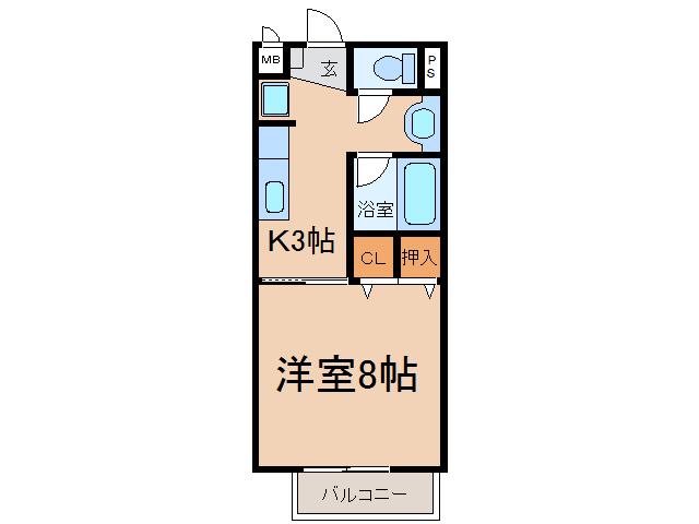 コーポ井上(1K/2階)の間取り写真
