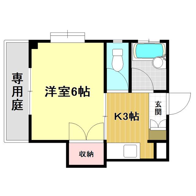 ハイツ松井(1K/1階)の間取り写真