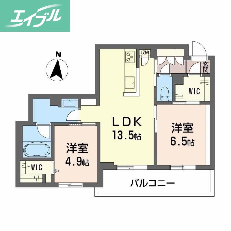 レーベンエイトII(2LDK/2階)の間取り写真