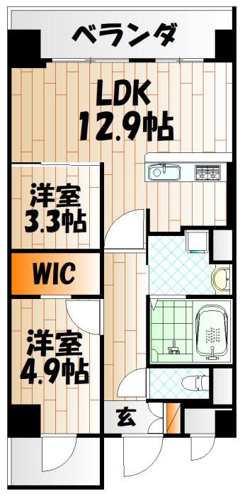 フローリィ279(2LDK/4階)の間取り写真