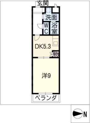 レジディア東桜(1DK/7階)の間取り写真