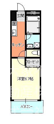 HARU SONARE(1K/5階)の間取り写真