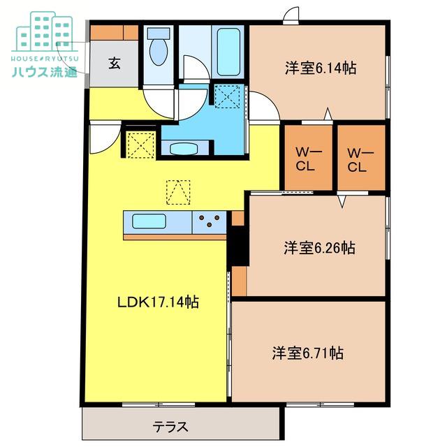 ロイヤルグレース(3LDK/1階)の間取り写真