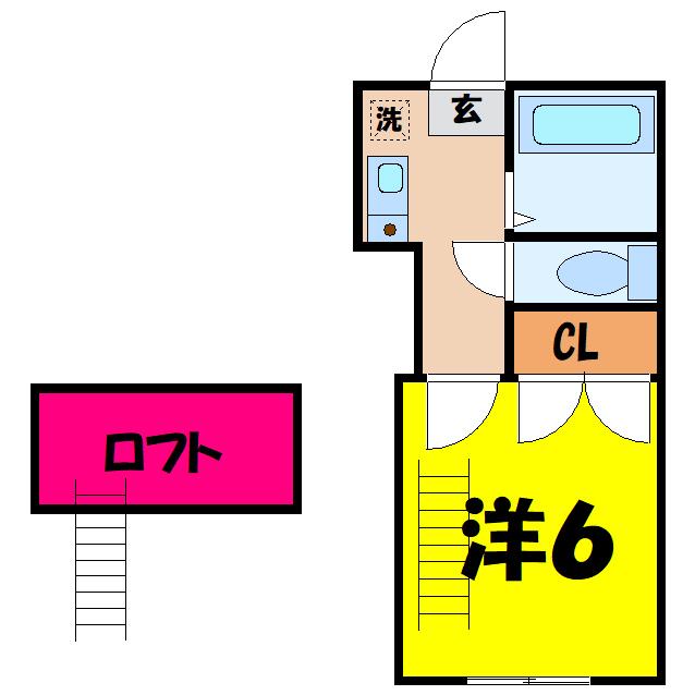 天神パレス(1K/1階)の間取り写真