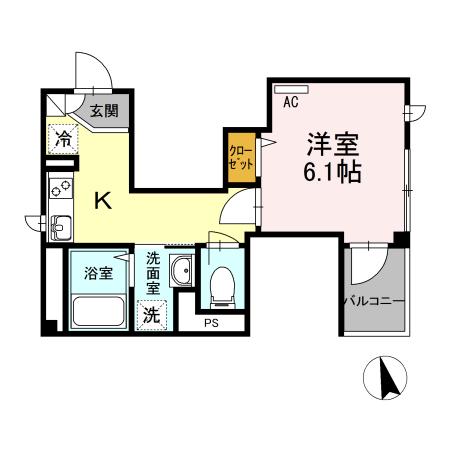 フェアハウス(1K/2階)の間取り写真