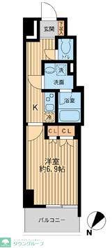 日本橋ファーストレジデンス(1K/9階)の間取り写真