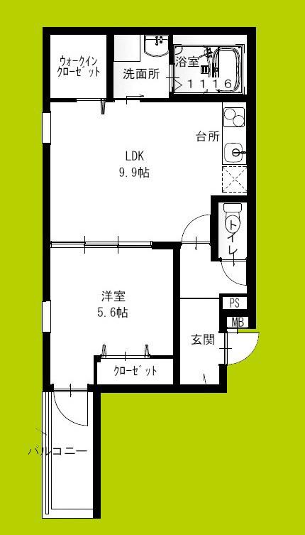フジパレス高石駅南II番館(1LDK/3階)の間取り写真