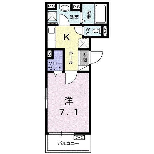 サブマリンSKIII(1K/2階)の間取り写真