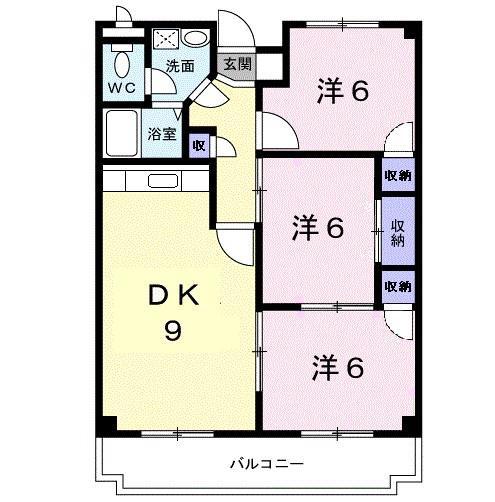 サンモール金剛(3DK/2階)の間取り写真