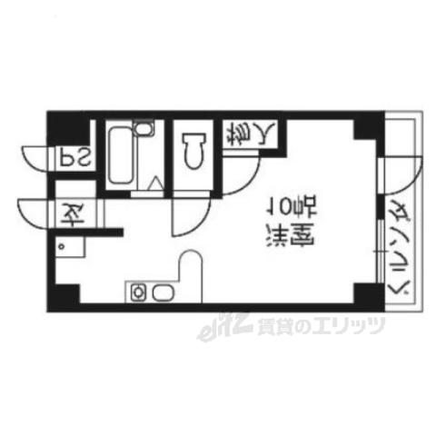 中書島第4ハッコウハイツ201(1K/2階)の間取り写真