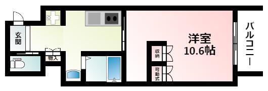 SSK・ノース OSAKA(1K/2階)の間取り写真