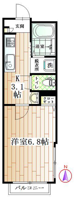 D6・KIRATECH(1K/1階)の間取り写真
