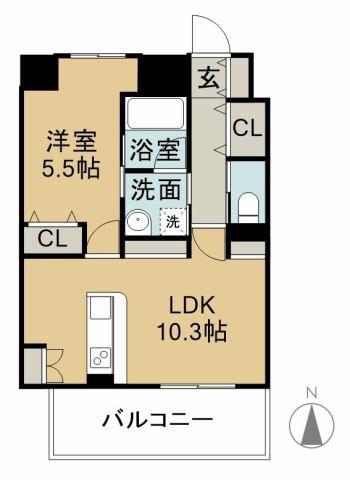 プログレス久保田(1LDK/3階)の間取り写真