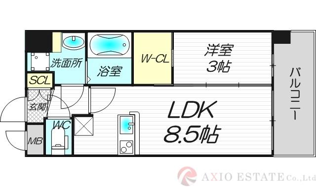 セレニテ西中島アリア壱番館(1LDK/4階)の間取り写真