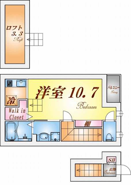 あんしん海岸通(ワンルーム/2階)の間取り写真