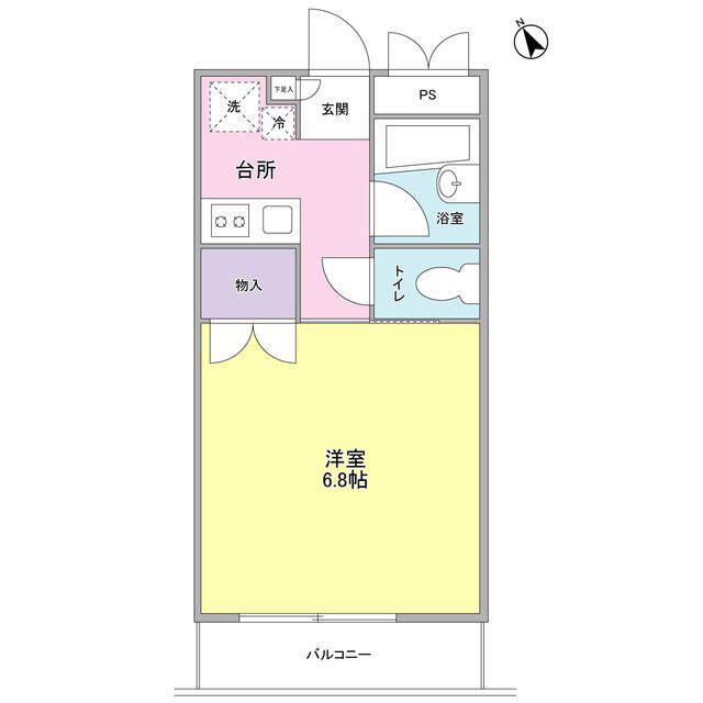 フローラ本駒込(1K/2階)の間取り写真