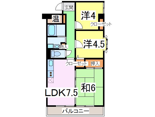 木更津星の街(3LDK/1階)の間取り写真