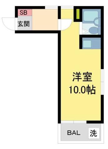 サンパレス21高座(ワンルーム/2階)の間取り写真