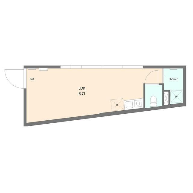 エストラルゴ西小山II(1K/2階)の間取り写真