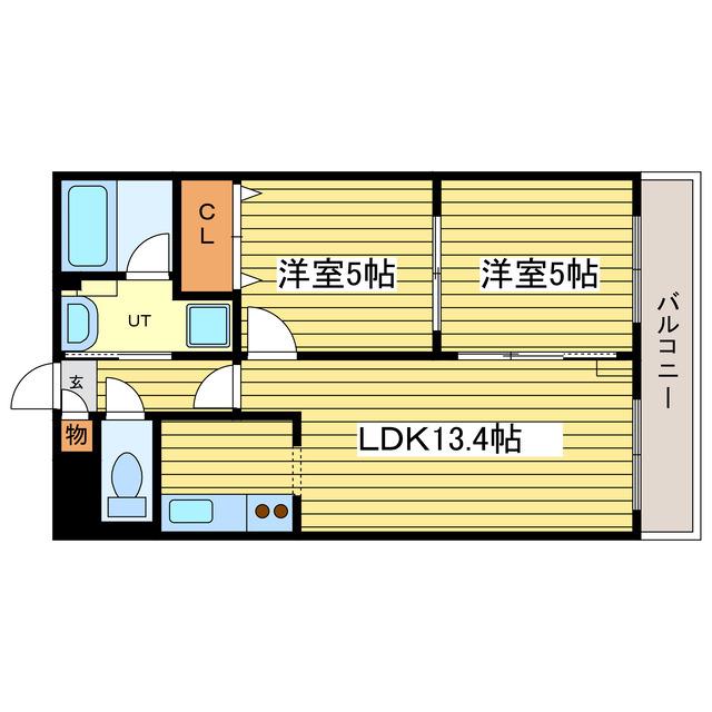 ドムス33(2LDK/5階)の間取り写真