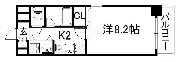 マジェスティ(1K/4階)の間取り写真