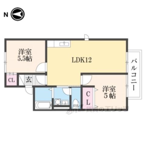 エクセル近江(2LDK/2階)の間取り写真