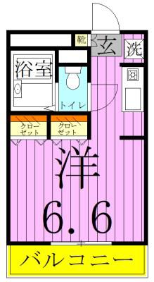 ロミオ&ジュリエットI(ワンルーム/1階)の間取り写真