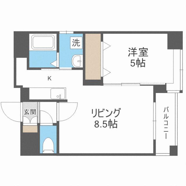 ラフィネ31(1LDK/2階)の間取り写真