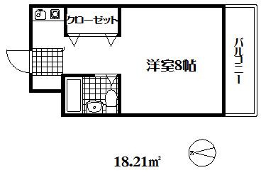 ルーブル西灘(ワンルーム/1階)の間取り写真