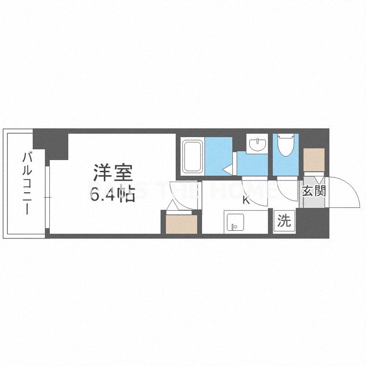 プレサンスブルーム東三国(1K/2階)の間取り写真