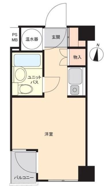 ハイベール三田(ワンルーム/3階)の間取り写真