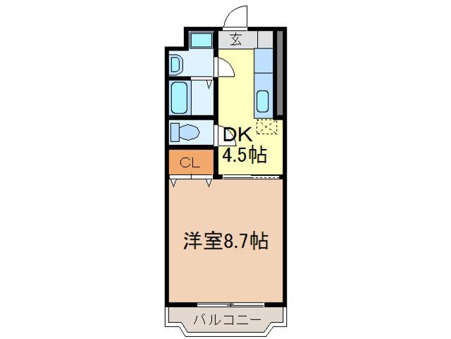 エクセルハイム中島(1DK/3階)の間取り写真