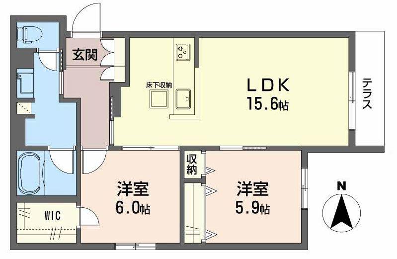 シャーメゾン グランクロア(2LDK/1階)の間取り写真