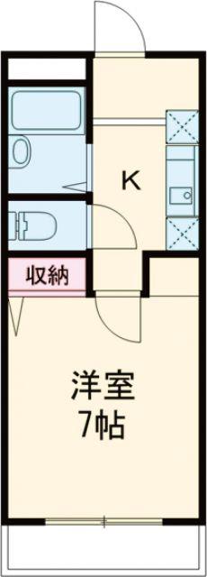 シャイニングコートII(1K/1階)の間取り写真