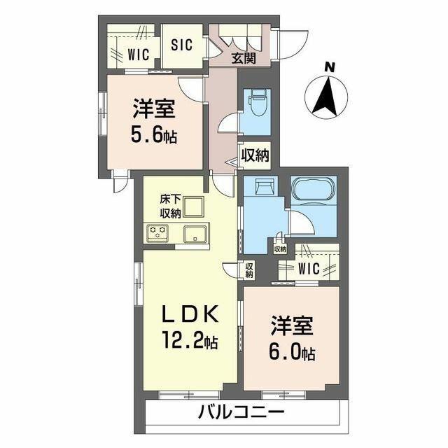ル ヴァン フレ(2LDK/1階)の間取り写真