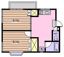 ノエル山崎(2DK/2階)の間取り写真