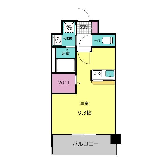 エンクレストベイ天神東II(ワンルーム/12階)の間取り写真