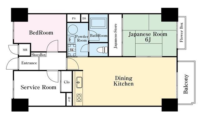 マンションニュー本郷(3LDK/4階)の間取り写真