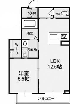 グランフォレスト(1LDK/2階)の間取り写真