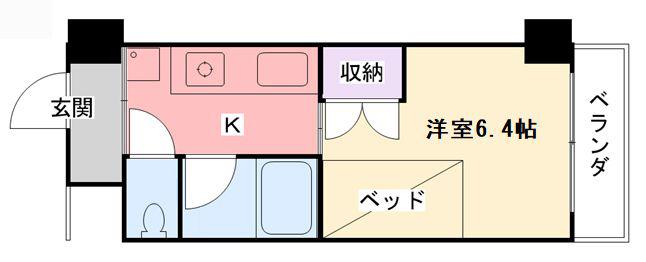 レジェンダリー武庫川(1K/5階)の間取り写真