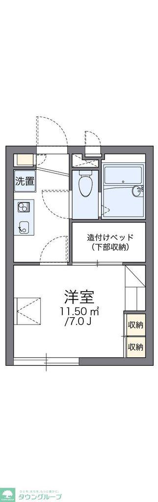 レオパレスグリーンガーデン町屋(1K/2階)の間取り写真