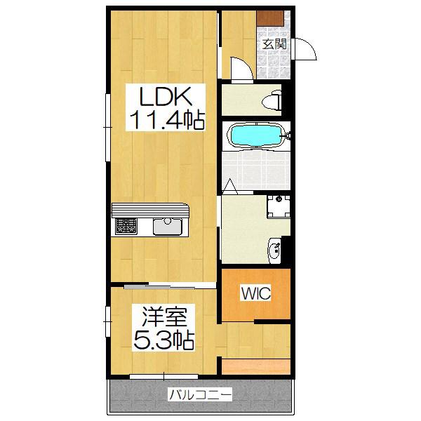 アドラブール(1LDK/1階)の間取り写真