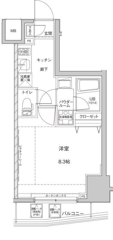 ジェノヴィア東大前グリーンヴェール(1K/5階)の間取り写真