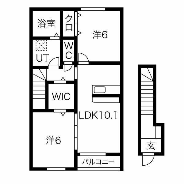 ナテュ―るフルーる(2LDK/2階)の間取り写真