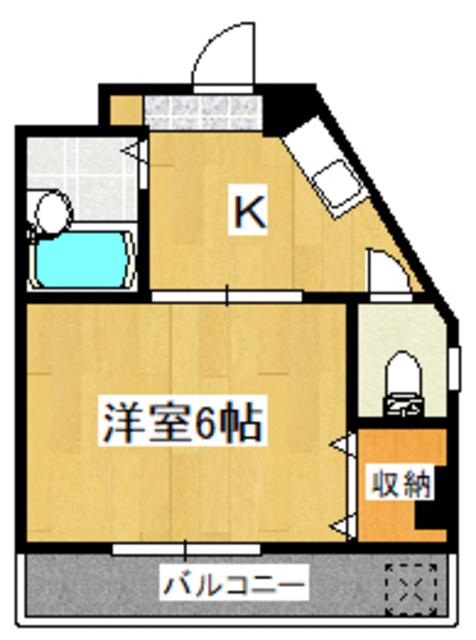 メゾンボヌール(1K/2階)の間取り写真