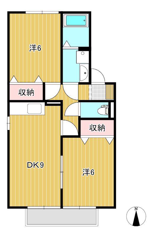 パストラルB(2DK/1階)の間取り写真