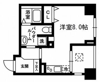 レジディア東日本橋 3階(ワンルーム/3階)の間取り写真