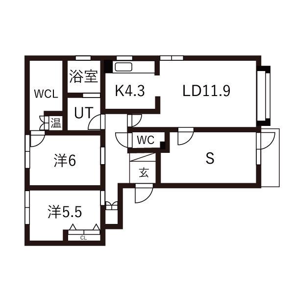 FLEX CASA NISHIOKA(2LDK/1階)の間取り写真
