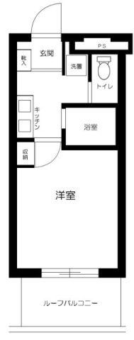スカイコート文京白山(1K/4階)の間取り写真
